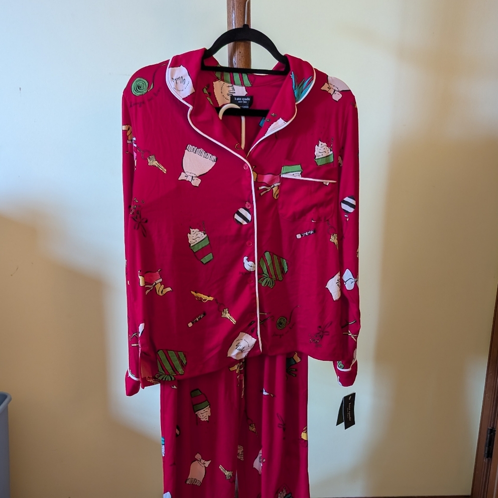 Kate Spade Women's Pajama Set with Whimsical Christmas Print